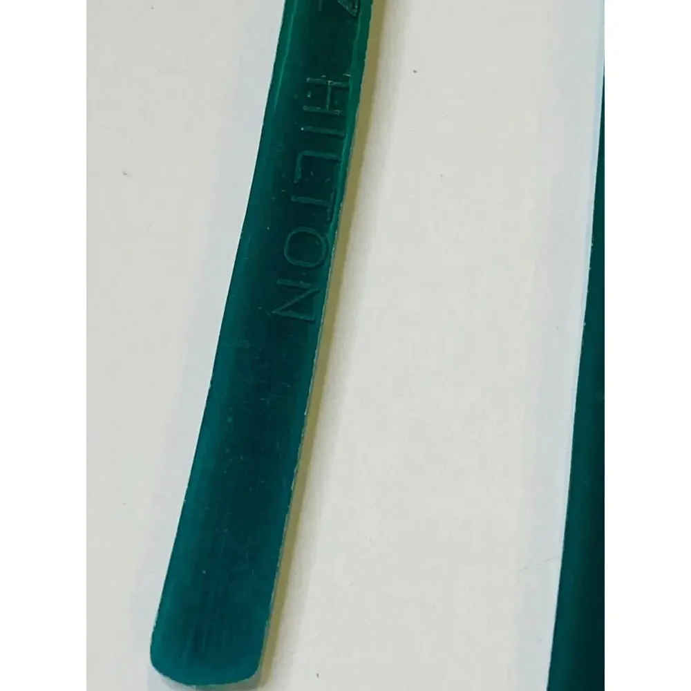 Set of 3 Vintage Hilton Mayaguez Cocktail Sticks Stirrers Green Palm Tree 6